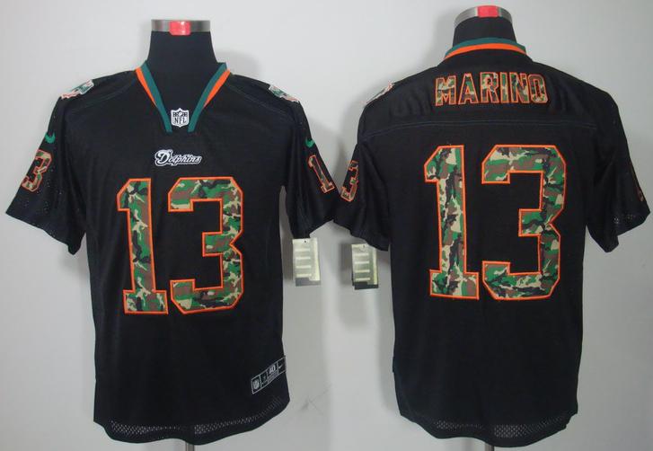 Nike Miami Dolphins 13 Dan Marino Black Camo Fashion Elite NFL Jerseys Camo Number Cheap