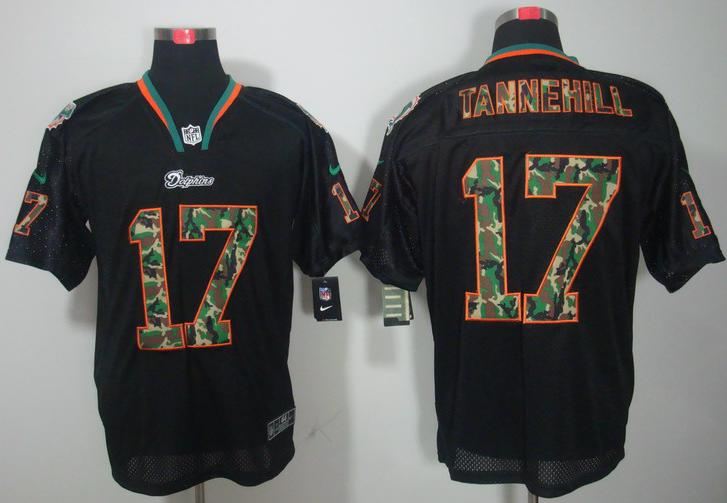 Nike Miami Dolphins 17# Ryan Tannehill Black Camo Fashion Elite NFL Jerseys Camo Number Cheap