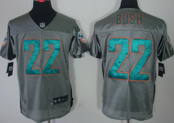 Nike Miami Dolphins 22 Reggie Bush Grey Shadow NFL Jerseys Cheap