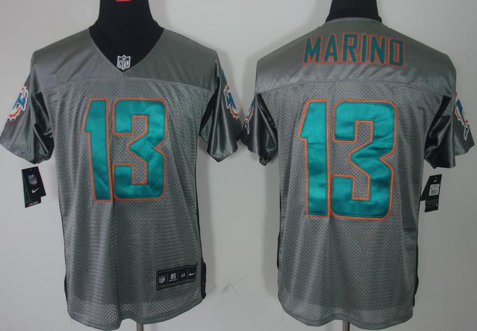Nike Miami Dolphins 13 Dan Marino Grey Shadow NFL Jerseys Cheap