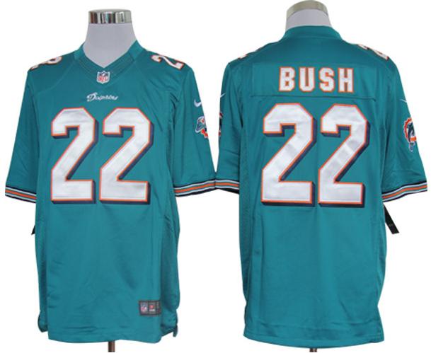 Nike Miami Dolphins 22 Reggie Bush Blue Game LIMITED NFL Jerseys Cheap