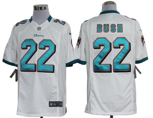 Nike Miami Dolphins 22 Reggie Bush White Game LIMITED NFL Jerseys Cheap