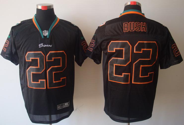 Nike Miami Dolphins 22 Reggie Bush Lights Out Black Elite NFL Jerseys Cheap