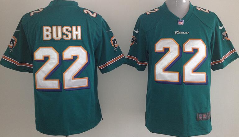 Nike Miami Dolphins 22# Reggie Bush Green Game Nike NFL Jerseys Cheap