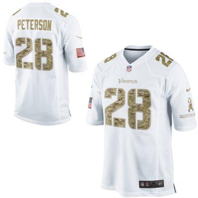 Nike Minnesota Vikings 28 Adrian Peterson White Salute to Service Game NFL Jersey Cheap