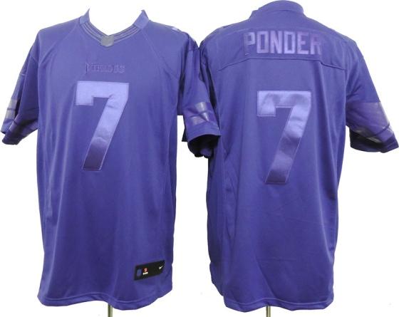 Nike Minnesota Vikings 7 Christian Ponder Purple Drenched Limited NFL Jerseys Cheap