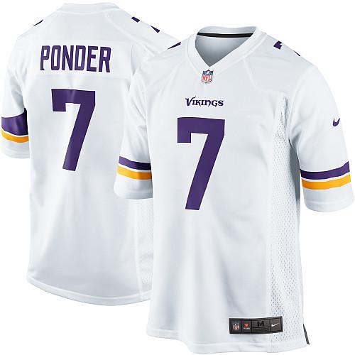 Nike Minnesota Vikings 7 Christian Ponder White Game NFL Jerseys 2013 New Style Cheap