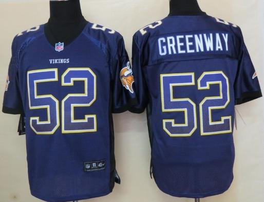 Nike Minnesota Vikings 52 Chad Greenway Purple Drift Fashion Elite NFL Jerseys Cheap