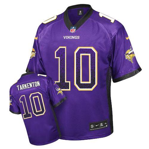 Nike Minnesota Vikings 10 Fran Tarkenton Purple Drift Fashion Elite NFL Jerseys Cheap
