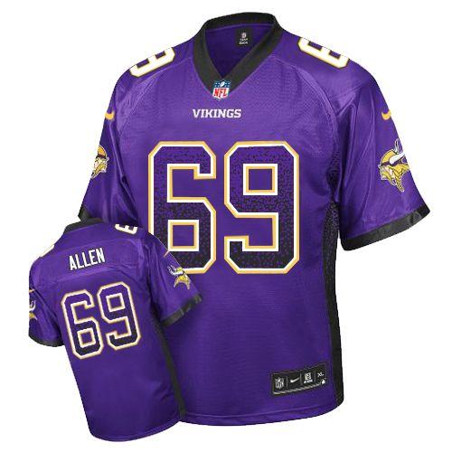 Nike Minnesota Vikings 69 Jared Allen Purple Drift Fashion Elite NFL Jerseys Cheap