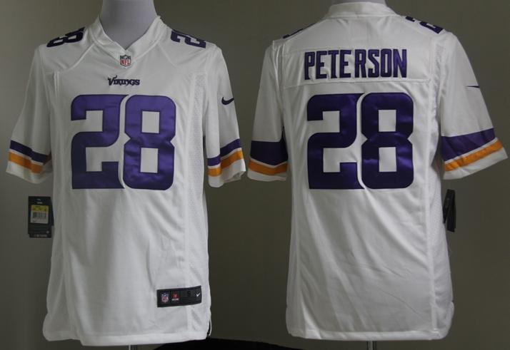 Nike Minnesota Vikings 28 Adrian Peterson White Game NFL Jerseys 2013 New Style Cheap