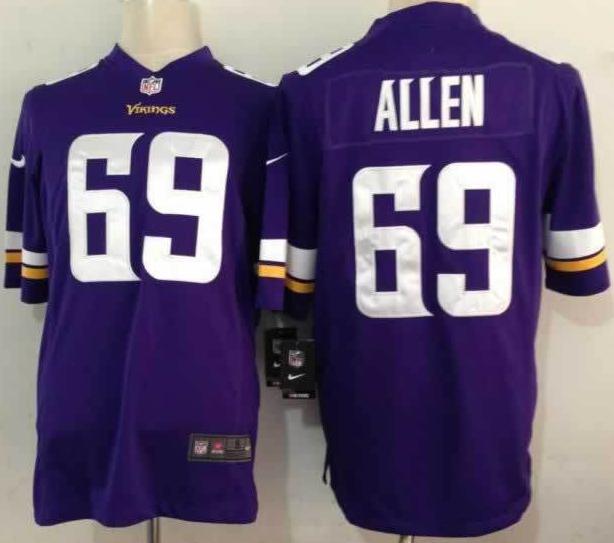 Nike Minnesota Vikings 69 Jared Allen Purple Game NFL Jerseys 2013 New Style Cheap