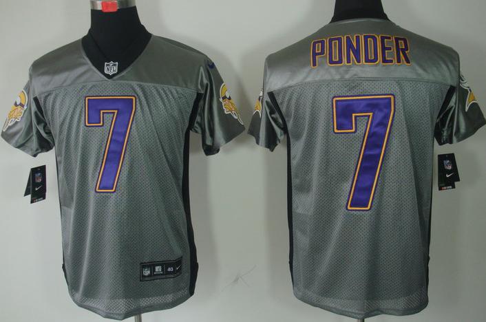 Nike Minnesota Vikings 7 Christian Ponder Grey Shadow NFL Jerseys Cheap