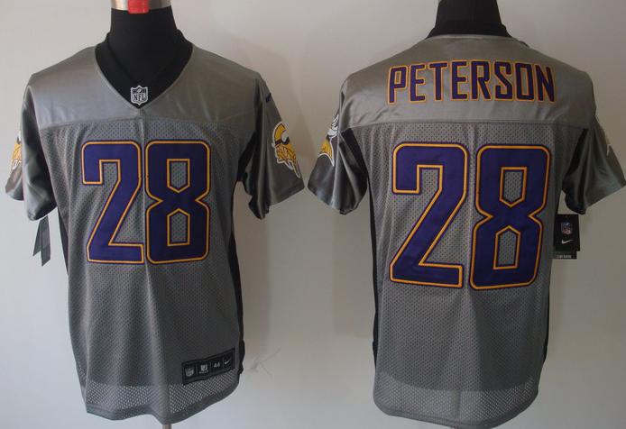 Nike Minnesota Vikings 28 Adrian Peterson Grey Shadow NFL Jerseys Cheap