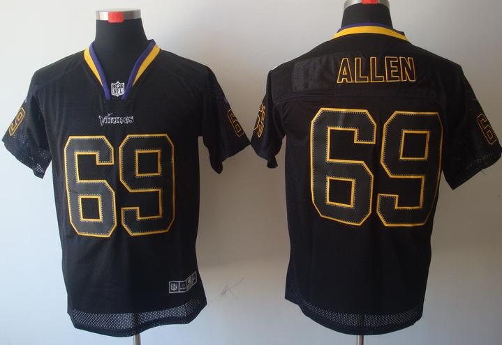 Nike Minnesota Vikings #69 Jared Allen Lights Out Black Elite NFL Jerseys Cheap