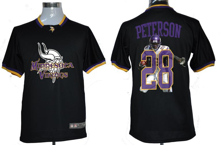 Nike Minnesota Vikings 28# Adrian Peterson Black All-Star Fashion NFL Jerseys Cheap