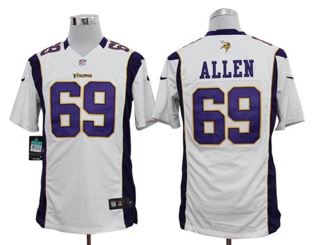Nike Minnesota Vikings 69# Jared Allen White Game LIMITED NFL Jerseys Cheap