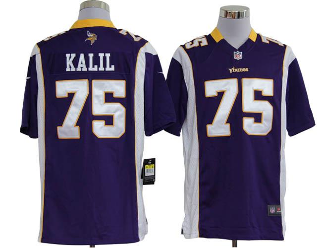 Nike Minnesota Vikings 75 Kalil Purple Game Nike NFL Jerseys Cheap