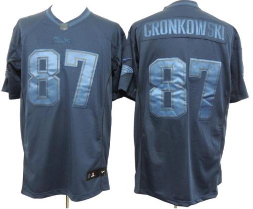 Nike New England Patriots 87 Rob Gronkowski Blue Drenched Limited NFL Jerseys Cheap