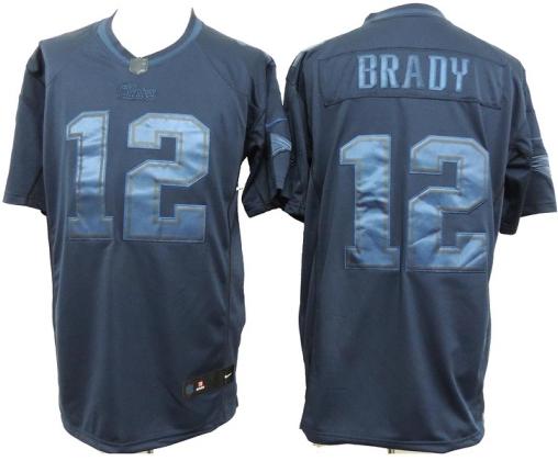 Nike New England Patriots 12 Tom Brady Blue Drenched Limited NFL Jerseys Cheap