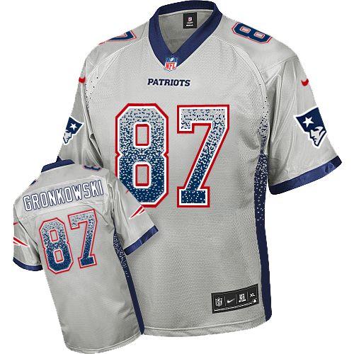Nike New England Patriots 87 Rob Gronkowski Grey Drift Fashion Elite NFL Jerseys Cheap