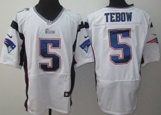 Nike New England Patriots 5 Tim Tebow White Elite NFL Jerseys Cheap