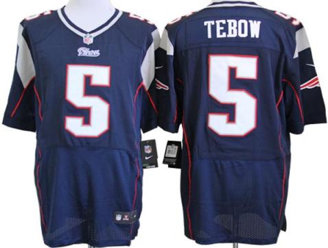 Nike New England Patriots 5 Tim Tebow Blue Elite NFL Jerseys Cheap