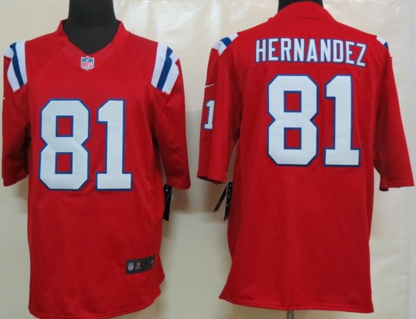 Nike New England Patriots 81 Hernandez Red LIMITED NFL Jerseys Cheap