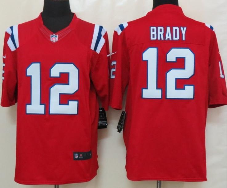 Nike New England Patriots 12 Tom Brady Red LIMITED NFL Jersey Cheap