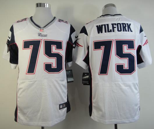 Nike New England Patriots 75 Vince Wilfork White Elite NFL Jerseys Cheap