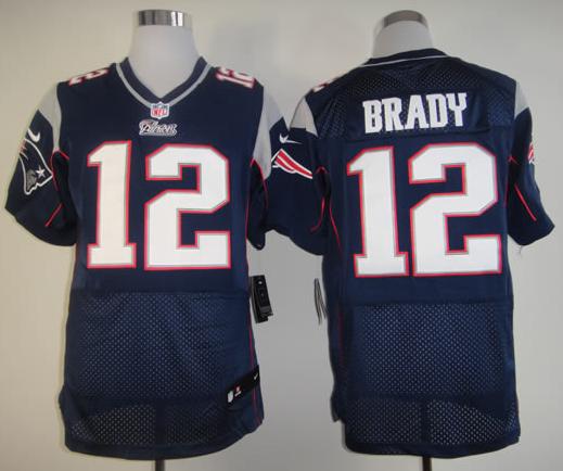 Nike New England Patriots 12 Tom Brady Blue Elite NFL Jersey Cheap