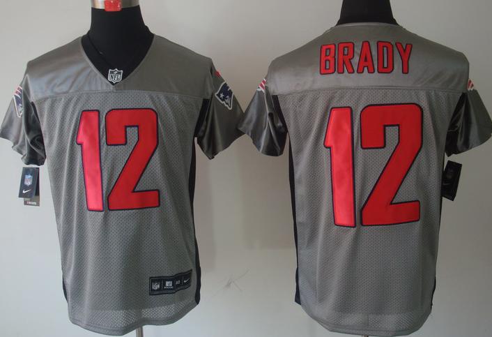 Nike New England Patriots 12 Tom Brady Grey Shadow NFL Jerseys Cheap