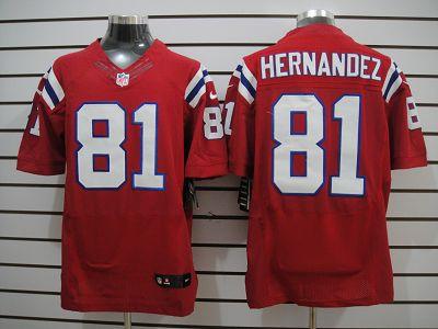 Nike New England Patriots #81 Hernandez Red Elite Nike NFL Jersey Cheap