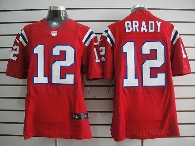 Nike New England Patriots #12 Brady Red Elite Nike NFL Jersey Cheap