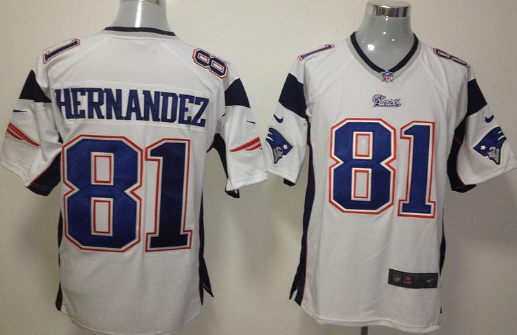 Nike New England Patriots 81 Hernandez White Nike NFL Jerseys Cheap