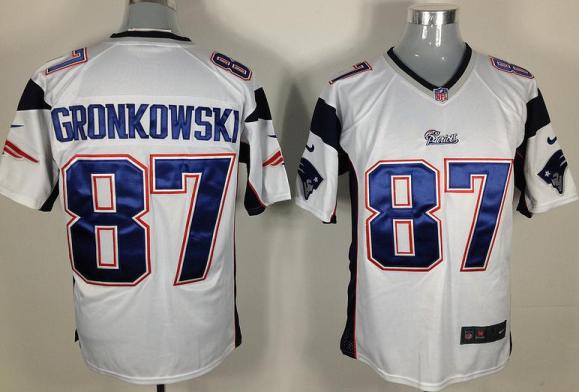 Nike New England Patriots 87 Rob Gronkowski White Nike NFL Jerseys Cheap