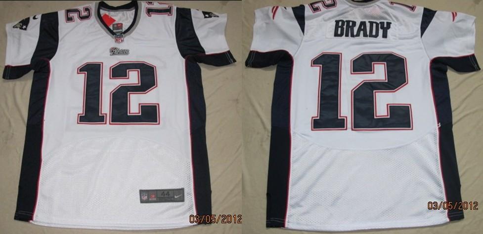 Nike New England Patriots 12 Tom Brady White Nike NFL Jersey Cheap