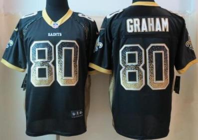 Nike New Orleans Saints 80 Jimmy Graham Black Drift Fashion Elite NFL Jerseys Cheap