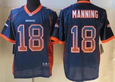 Nike Denver Broncos 18 Peyton Manning Blue Drift Fashion Elite NFL Jerseys Cheap