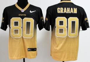 Nike New Orleans Saints 80 Jimmy Graham Black Gold Drift Fashion II Elite NFL Jerseys Cheap