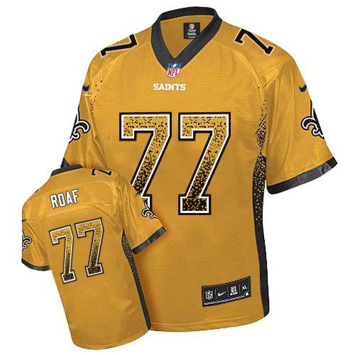 Nike New Orleans Saints 77 Willie Roaf Gold Drift Fashion Elite NFL Jerseys Cheap