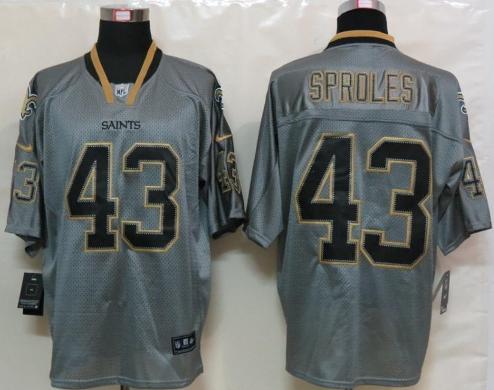 Nike New Orleans Saints #43 Darren Sproles Grey Lights Out Elite NFL Jerseys Cheap