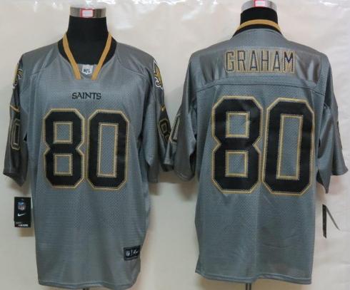 Nike New Orleans Saints #80 Jimmy Graham Grey Lights Out Elite NFL Jerseys Cheap
