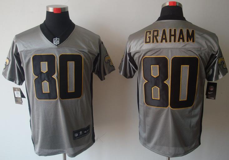 Nike New Orleans Saints #80 Jimmy Graham Grey Shadow Elite NFL Jerseys Cheap