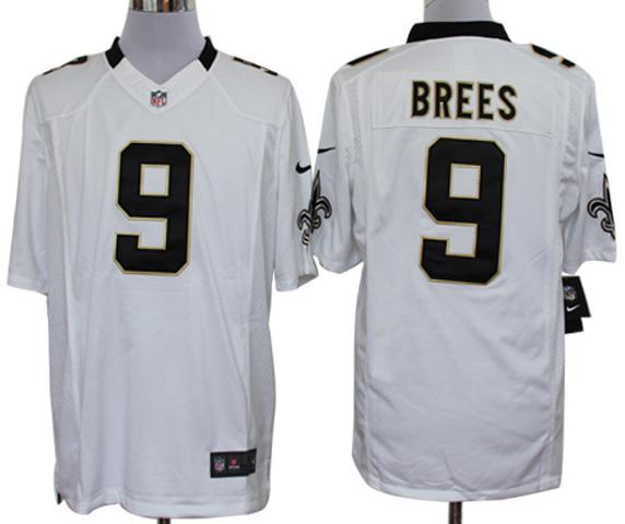 Nike New Orleans Saints 9 Drew Brees White Game LIMITED NFL Jerseys Cheap