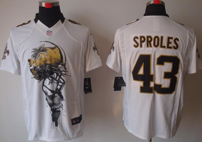 Nike New Orleans Saints #43 Darren Sproles White Helmet Tri-Blend Limited NFL Jersey Cheap
