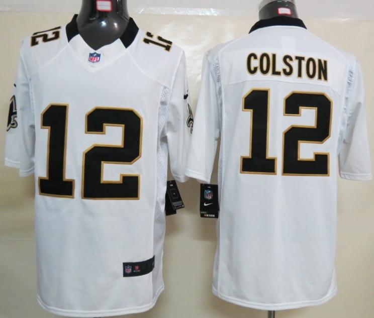 Nike New Orleans Saints #12 Marques Colston White Game LIMITED NFL Jerseys Cheap