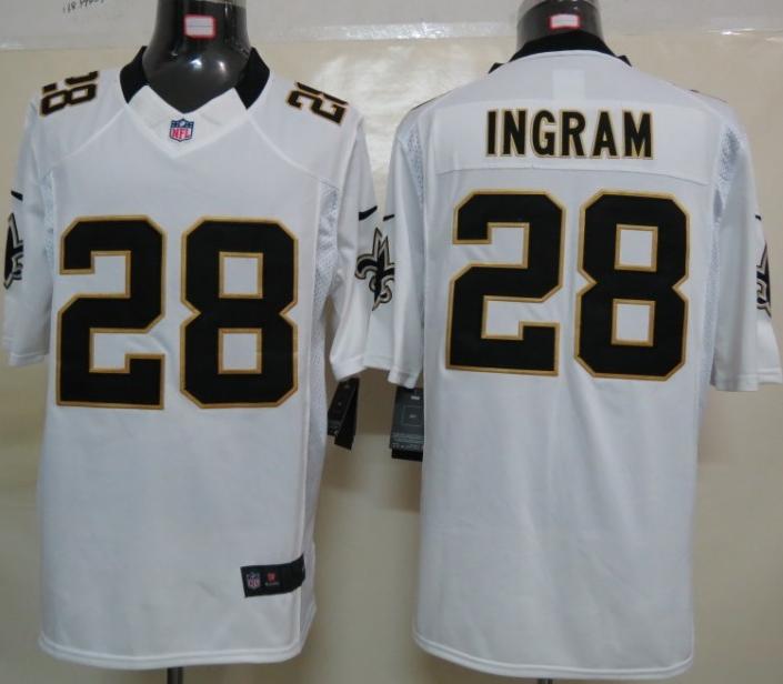 Nike New Orleans Saints 28 Mark Ingram White Game LIMITED NFL Jerseys Cheap