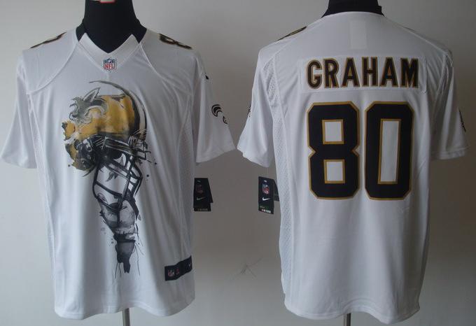 Nike New Orleans Saints #80 Jimmy Graham White Helmet Tri-Blend Limited NFL Jersey Cheap