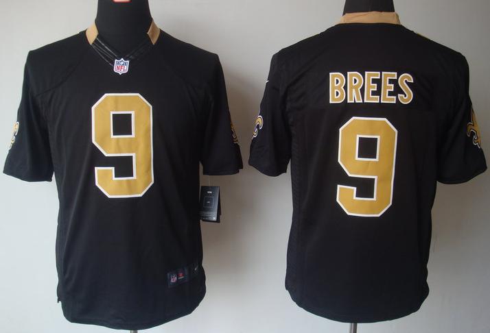 Nike New Orleans Saints 9 Drew Brees Black Game LIMITED NFL Jerseys Cheap